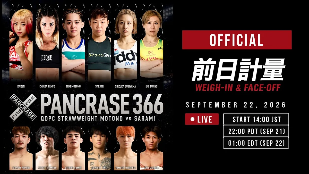 PANCRASE 366 公開前日計量（藤野恵実 出場）